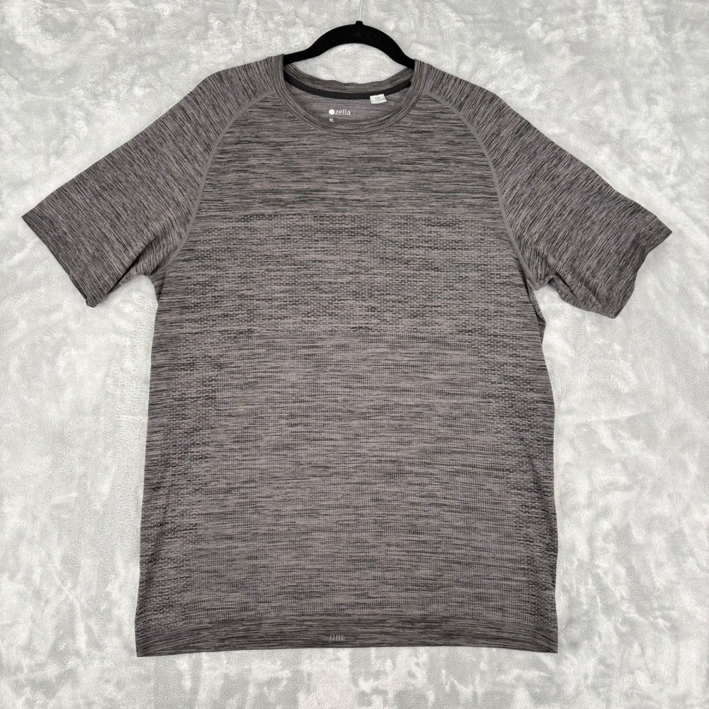 Zella Performance‎ Athletic XL Men's T-Shirt Gray Crew Neck Raglan Heathered